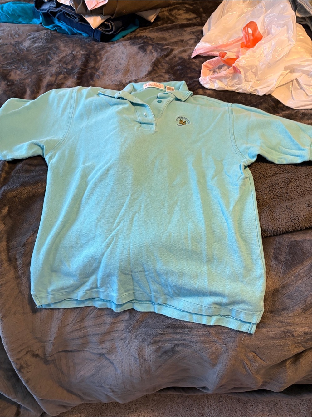 Women’s Short Sleeve Polo Tee in Light Blue